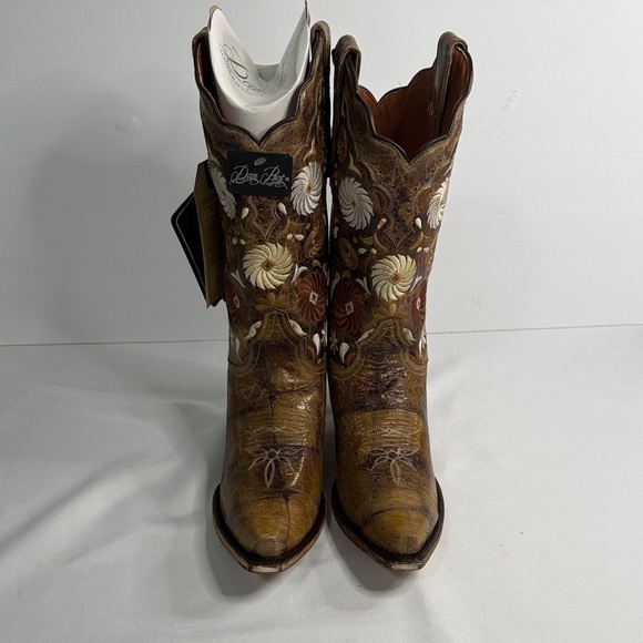 Dan Post Brown Embroidered Ankle Boots - Picture 2 of 6